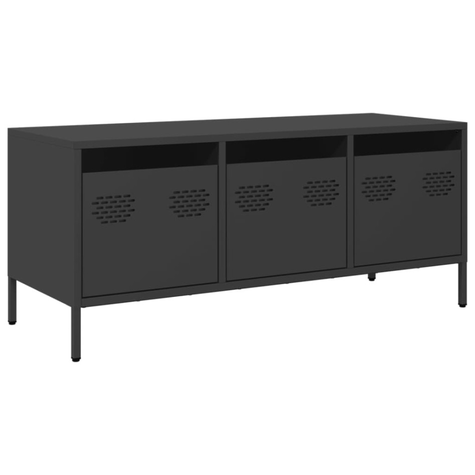 Mueble para TV acero laminado en frío negro 101,5x39x43,5