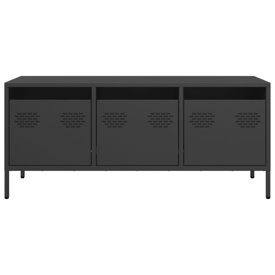Mueble para TV acero laminado en frío negro 101,5x39x43,5
