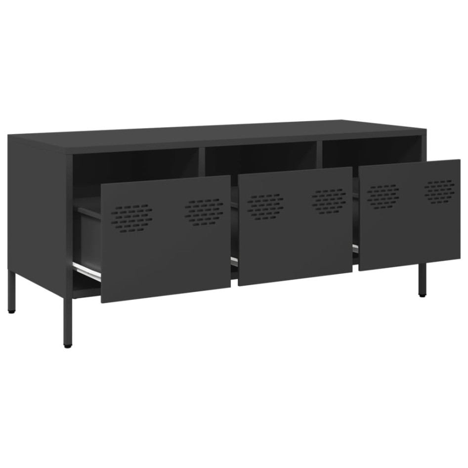 Mueble para TV acero laminado en frío negro 101,5x39x43,5
