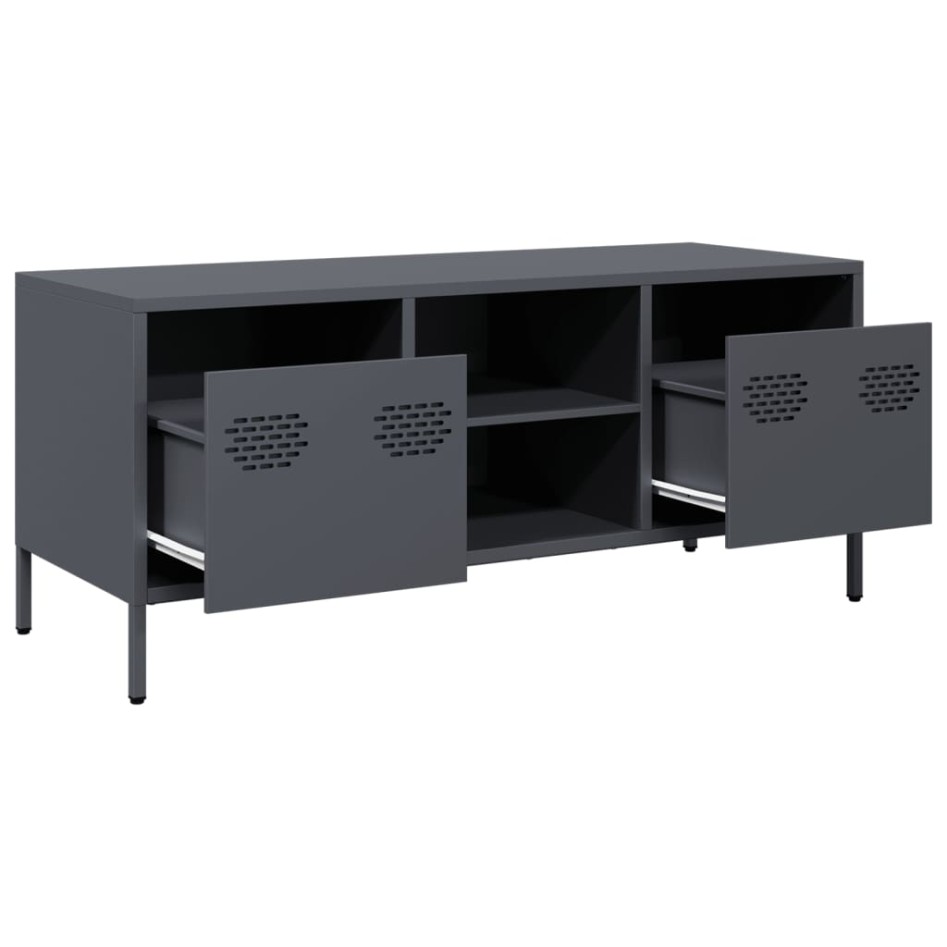 Mueble de TV acero laminado en frío antracita 101,5x39x43,5