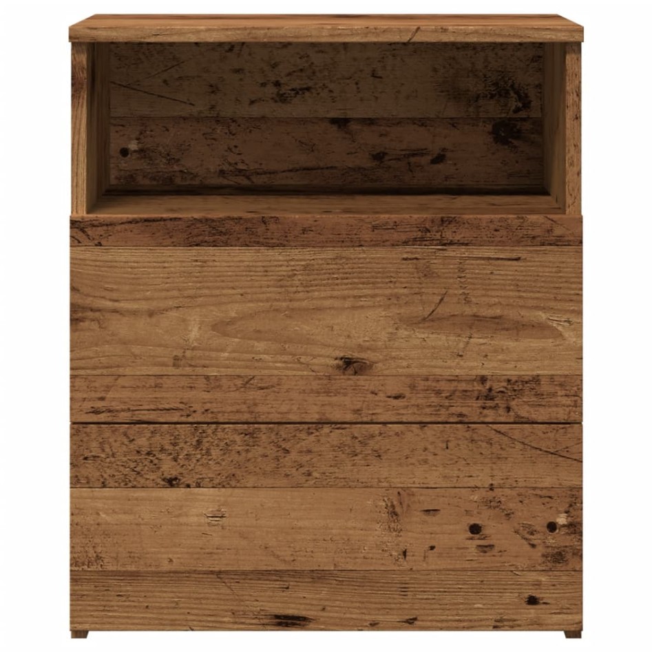 Mesita de noche madera de ingeniería envejecida 50x32x60