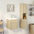 Set de muebles de baño 3 pzas madera contrachapada roble