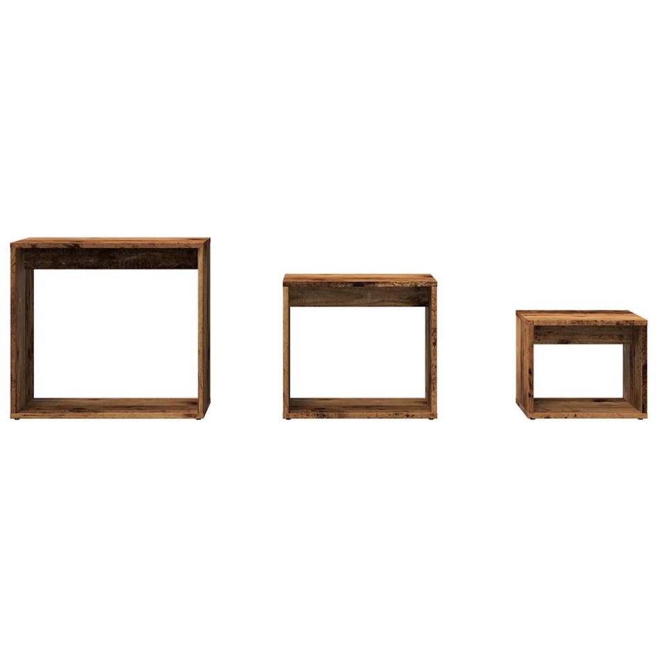 Mesas apilables 3 uds madera de ingeniería