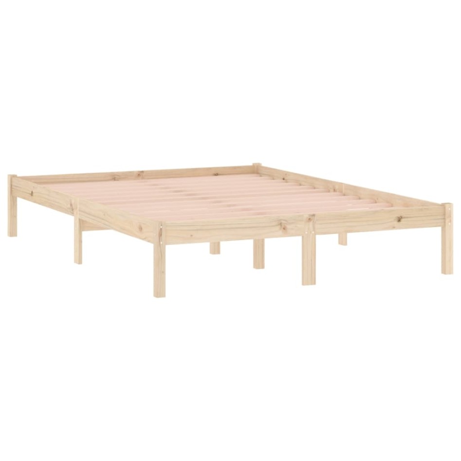Estructura de cama sin colchón madera maciza de pino 137x190