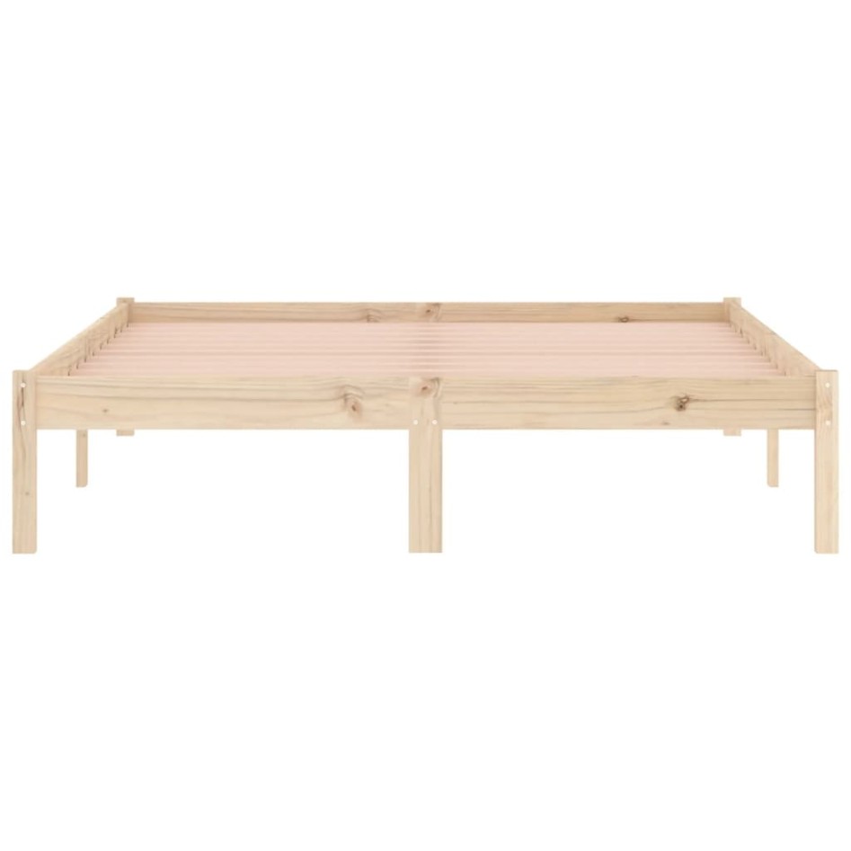 Estructura de cama sin colchón madera maciza de pino 137x190