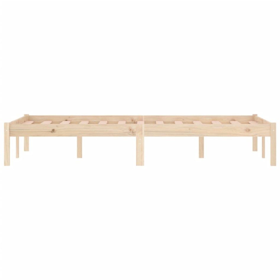 Estructura de cama sin colchón madera maciza de pino 137x190