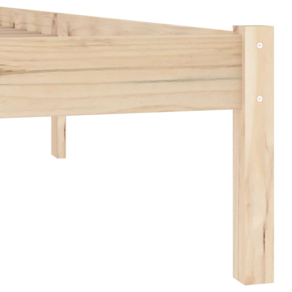 Estructura de cama sin colchón madera maciza de pino 137x190