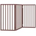 Puerta para perros plegable 3 paneles madera álamo marrón