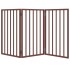 Puerta para perros plegable 3 paneles madera álamo marrón