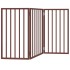 Puerta para perros plegable 3 paneles madera álamo marrón