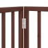 Puerta para perros plegable 3 paneles madera álamo marrón