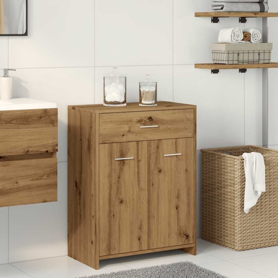 Armario de baño madera de ingeniería roble artisan 60x33x80