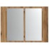 Armario con espejo y LED madera roble artisan 60x12x45