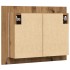 Armario con espejo y LED madera roble artisan 60x12x45