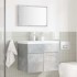 Set muebles de baño 2 piezas madera contrachapada gris