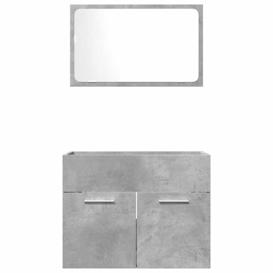 Set muebles de baño 2 piezas madera contrachapada gris