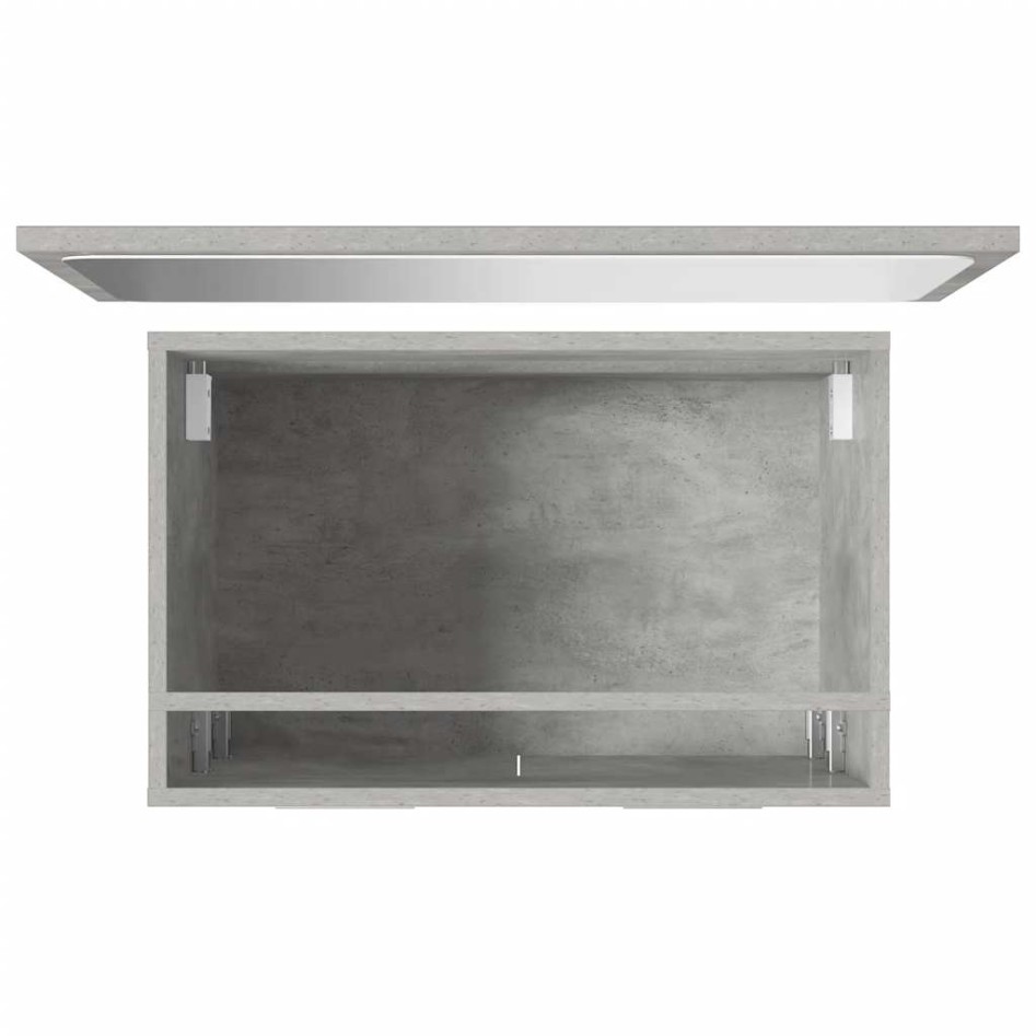 Set muebles de baño 2 piezas madera contrachapada gris