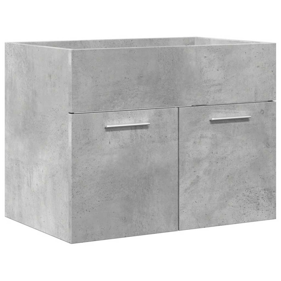 Set muebles de baño 2 piezas madera contrachapada gris