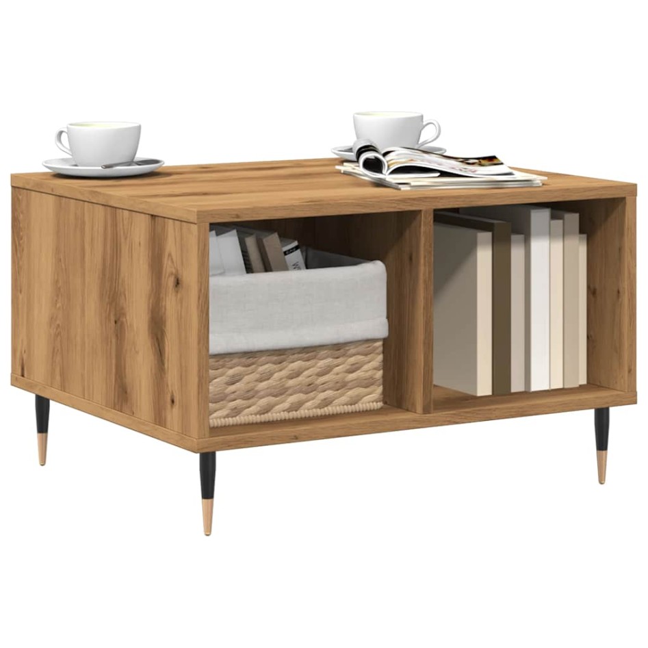 Mesa de centro madera de ingeniería roble artisan 60x50x36,5