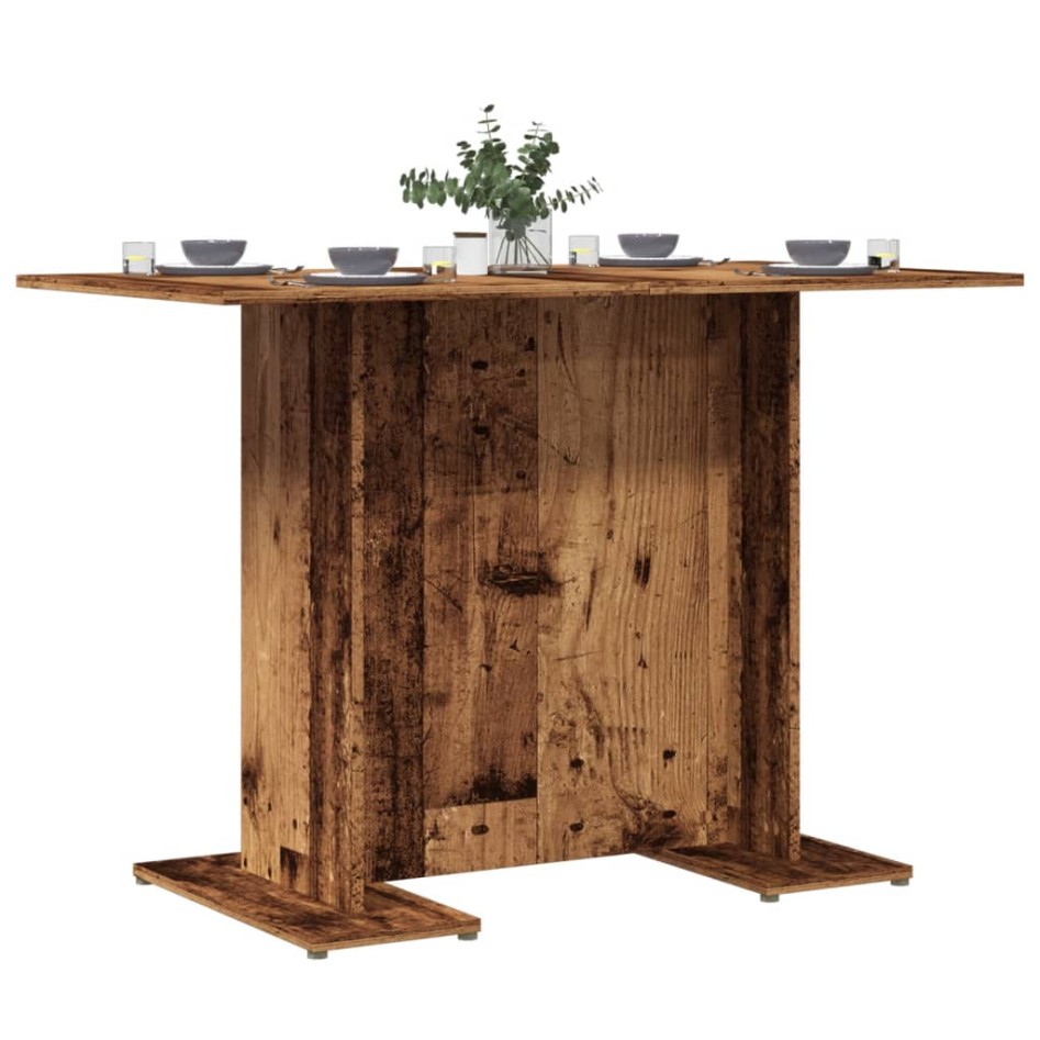 Mesa comedor madera ingeniería madera envejecida 110x60x75