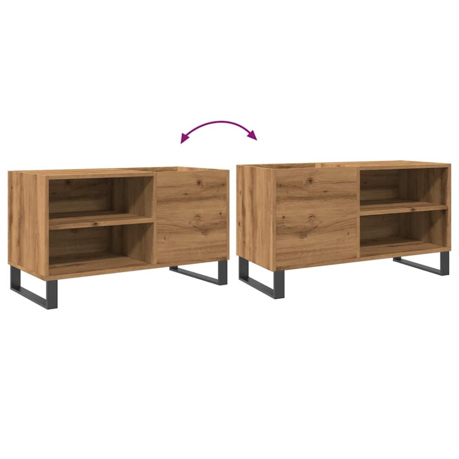 Mueble discos madera de ingeniería roble artisan 84,5x38x48
