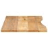 Tablero escritorio con curva madera mango rugosa 120x50x2,5