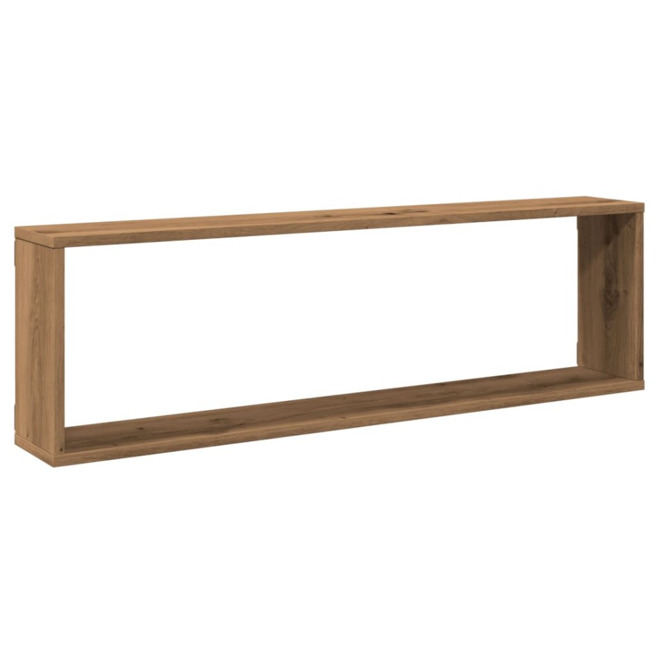 Estantes cubo de pared 4 uds madera roble artisan 100x15x30
