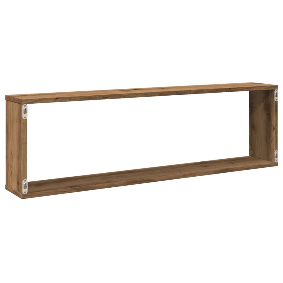 Estantes cubo de pared 4 uds madera roble artisan 100x15x30