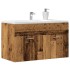 Mueble de lavabo madera ingeniería envejecida 90x38,5x46