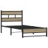 Estructura de cama sin colchón metal roble Sonoma 75x190