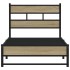 Estructura de cama sin colchón metal roble Sonoma 75x190