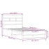 Estructura de cama sin colchón metal roble Sonoma 75x190