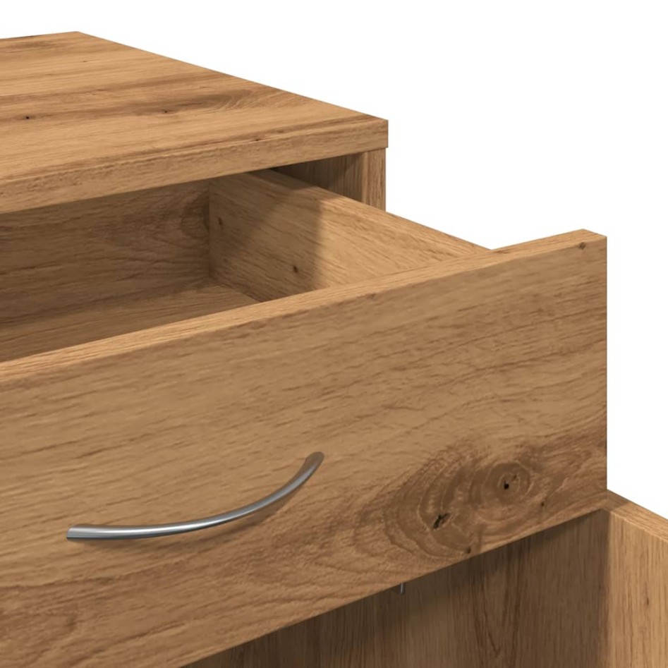 Armario con ruedas madera ingeniería roble artisan 45x38x54