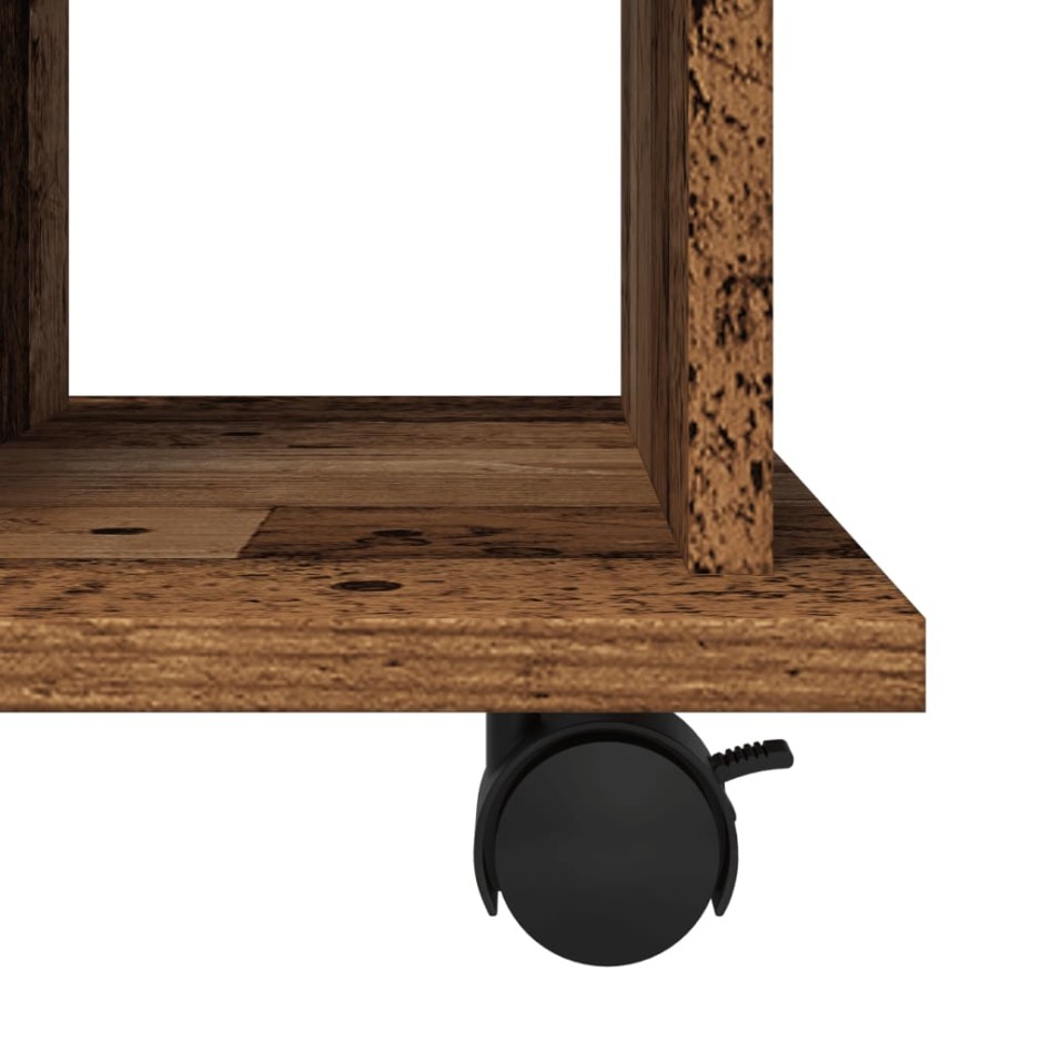 Armario con ruedas madera ingeniería envejecida 60x45x60