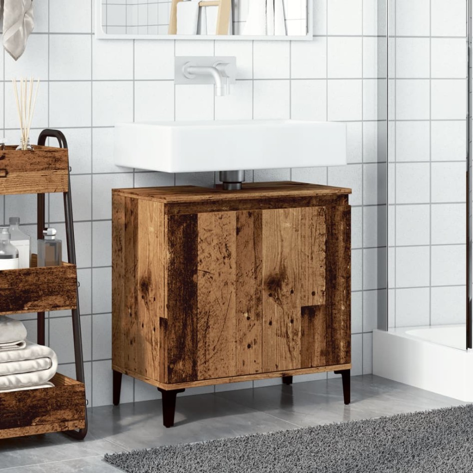 Mueble de lavabo madera de ingeniería envejecida 58x33x60