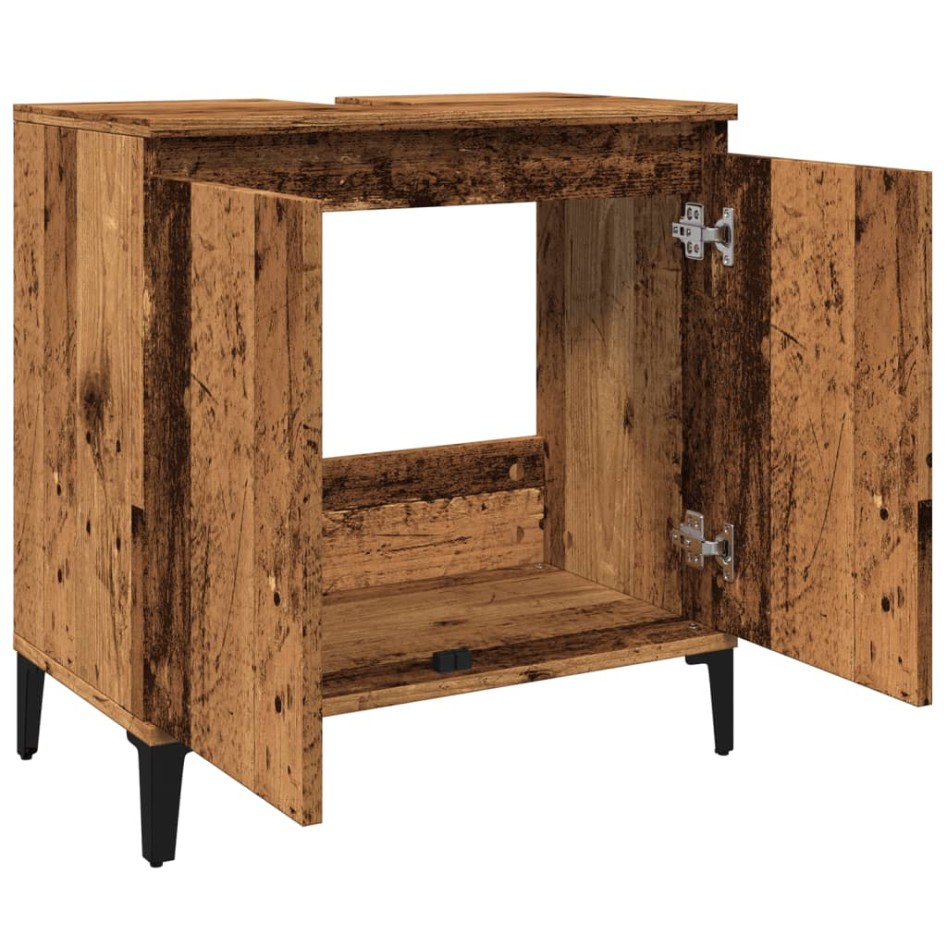 Mueble de lavabo madera de ingeniería envejecida 58x33x60