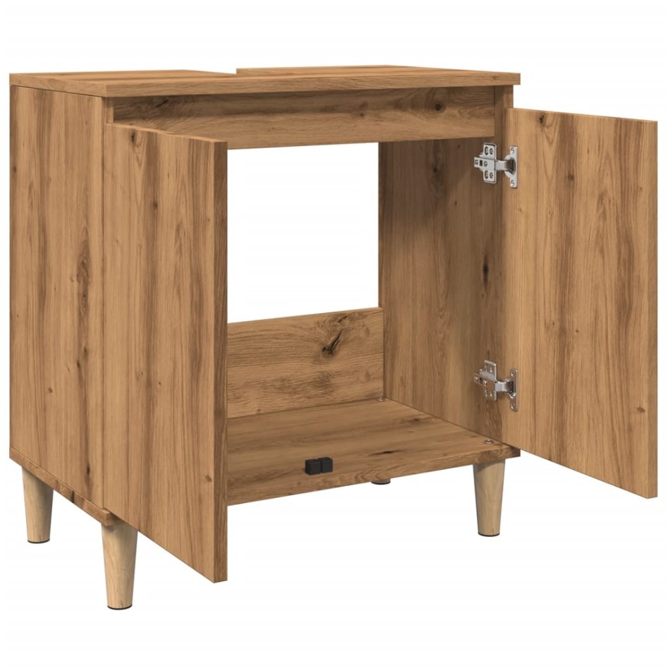 Mueble de lavabo madera de ingeniería roble artisan 58x33x60