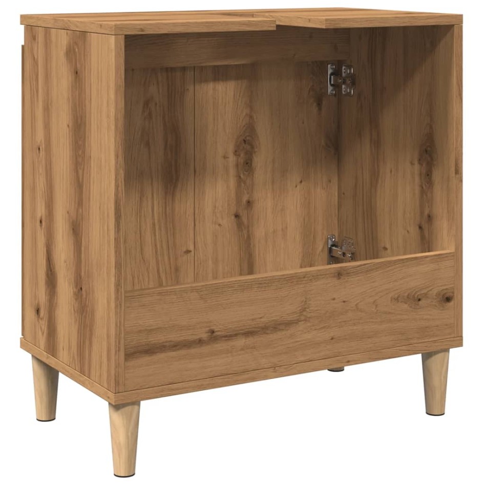 Mueble de lavabo madera de ingeniería roble artisan 58x33x60