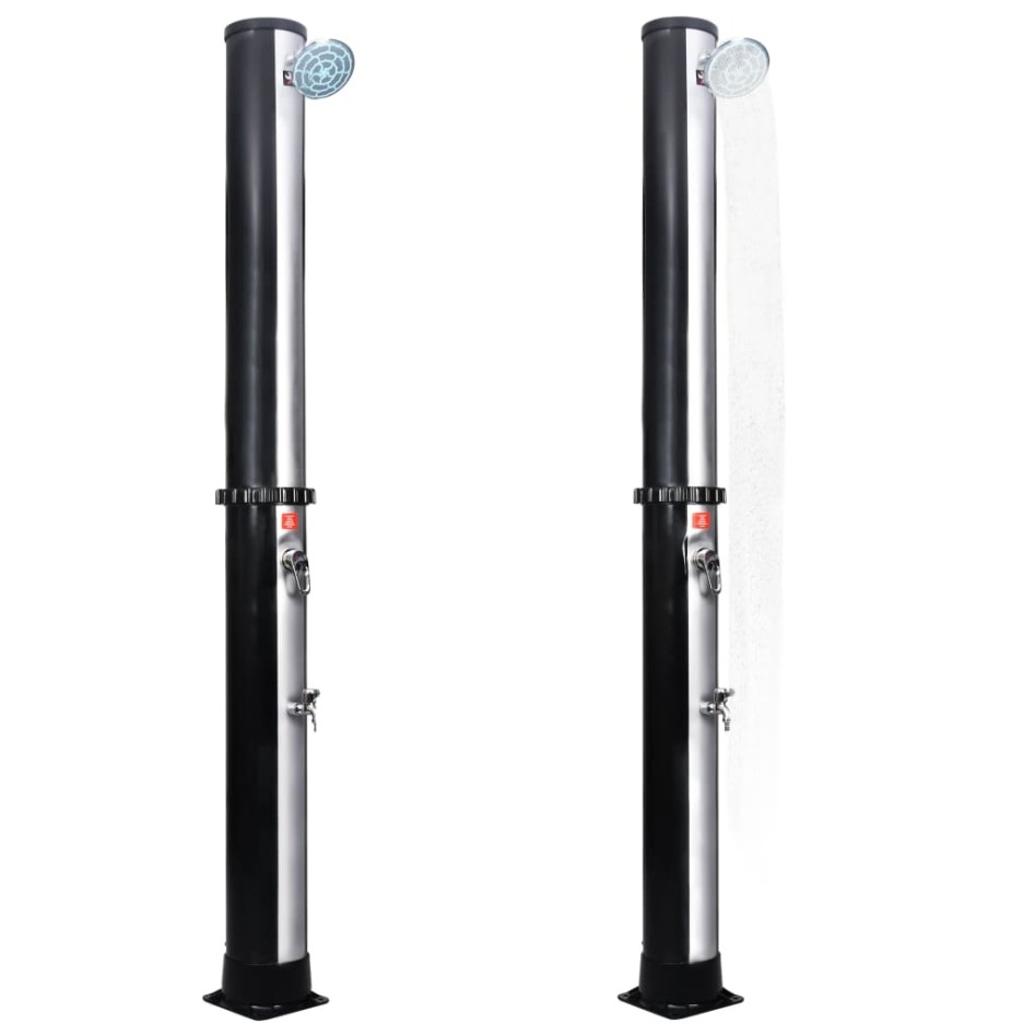 Ducha solar de jardín con alcachofa y grifo 40