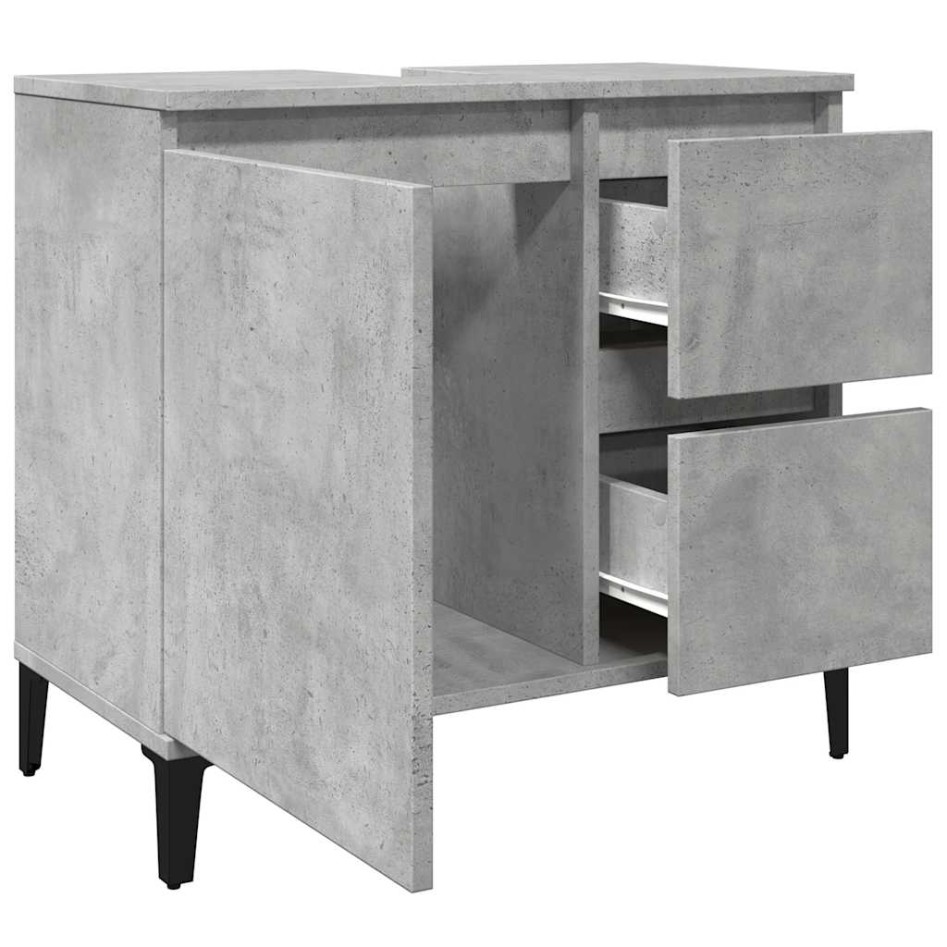 Mueble de lavabo madera ingeniería gris hormigón 65x33x60