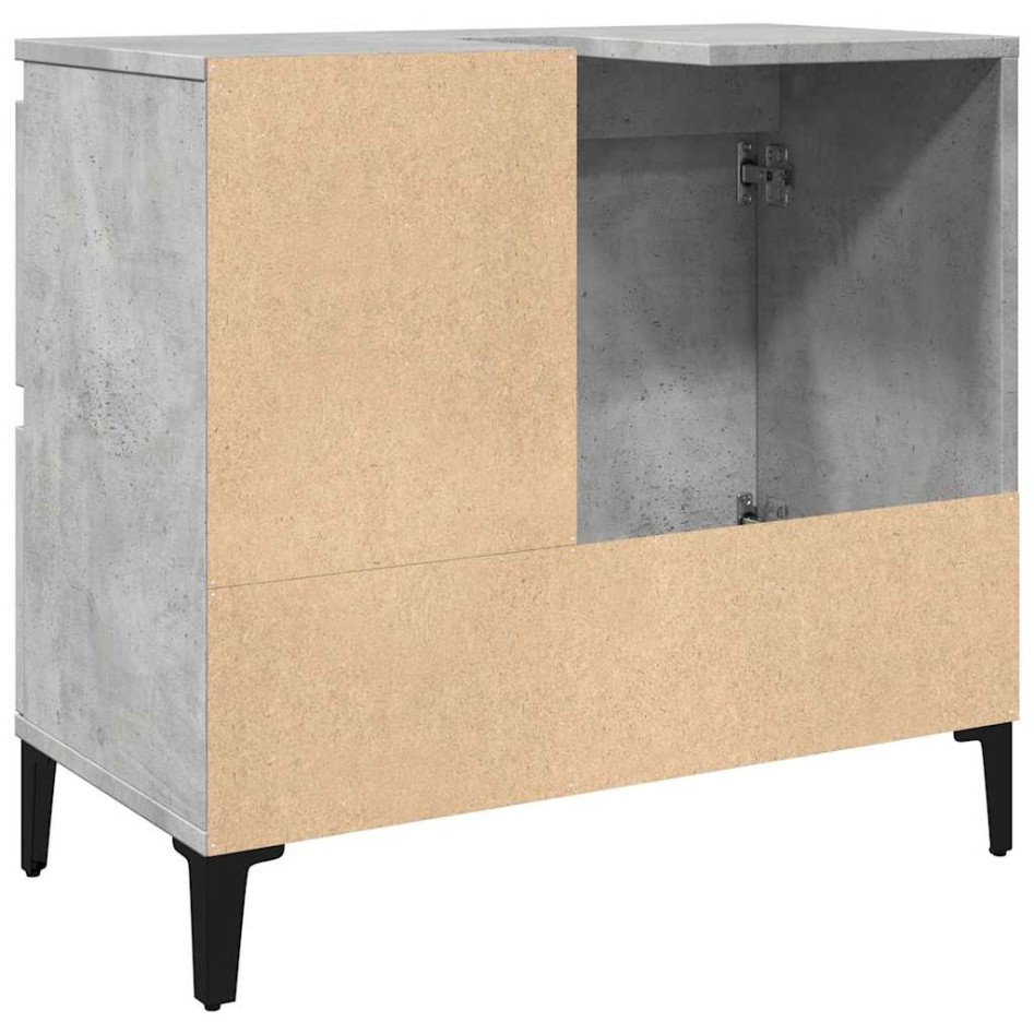 Mueble de lavabo madera ingeniería gris hormigón 65x33x60