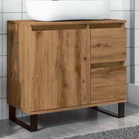 Mueble de lavabo madera de ingeniería roble artisan 65x33x60