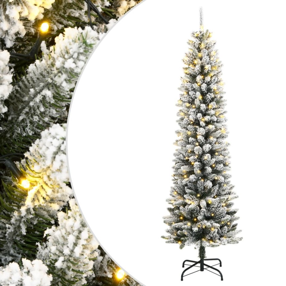 Árbol de Navidad artificial con 150 LEDs y nieve flocada 150