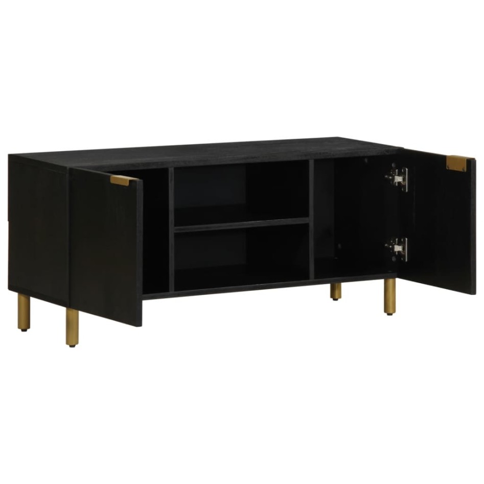 Mueble de TV madera de ingeniería negro 105x33x46
