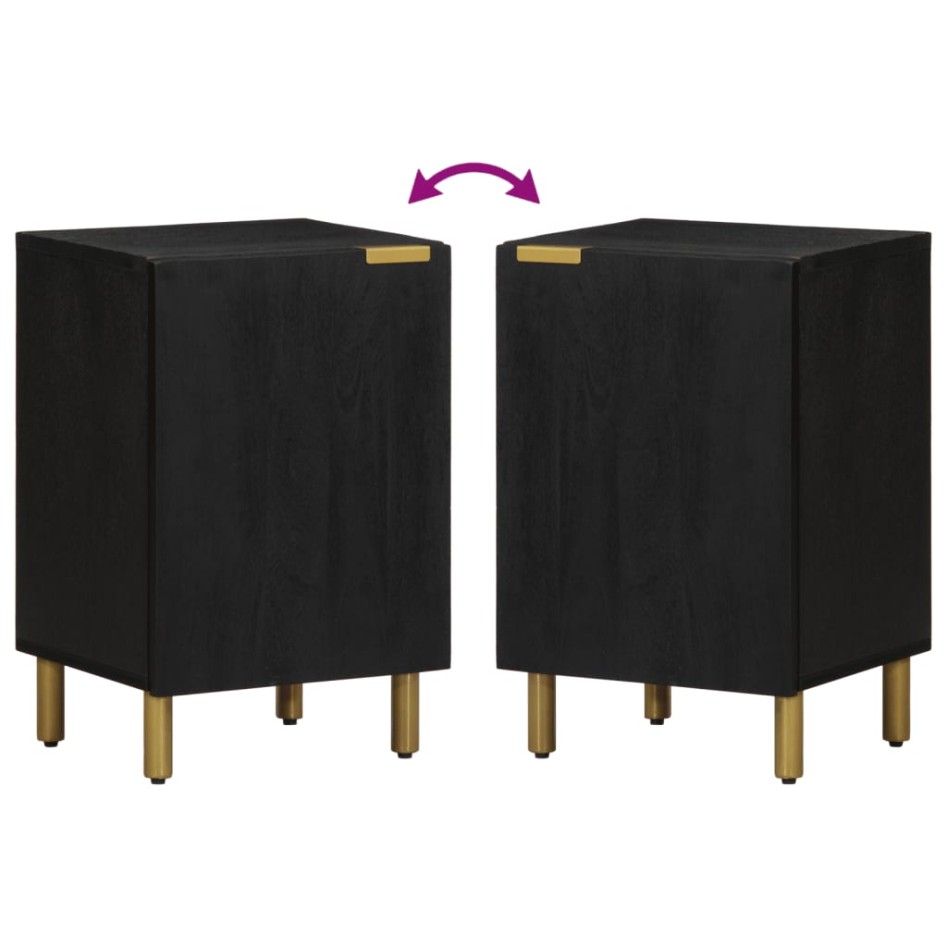 Mueble de baño de madera de ingeniería negro 38x33x58