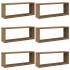 Estantes cubo de pared 6 uds madera roble artisan 60x15x23