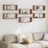 Estantes cubo de pared 6 uds madera roble artisan 60x15x23