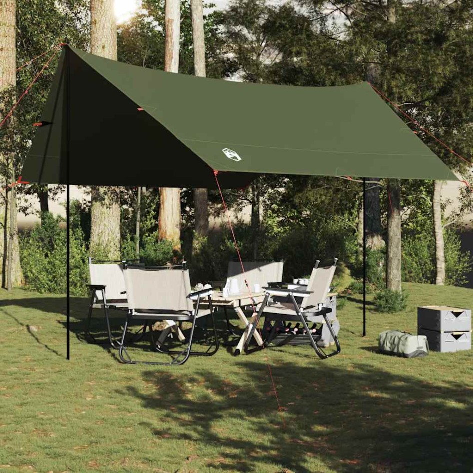 Lona de camping impermeable verde oliva 438x376x212