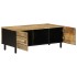 Mesa de centro madera maciza de mango rugosa negro 100x54x40