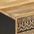 Mesa de centro madera maciza de mango rugosa negro 100x54x40